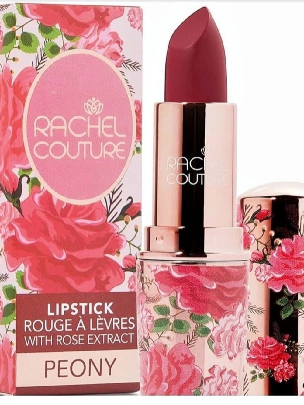 Two Rachel Couture Peony Floral Lipstick in Peony New & Unopened